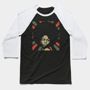 Nina Simone || Vintage Art Design Baseball T-Shirt